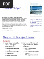 Transport Layer: A Note On The Use of These PPT Slides