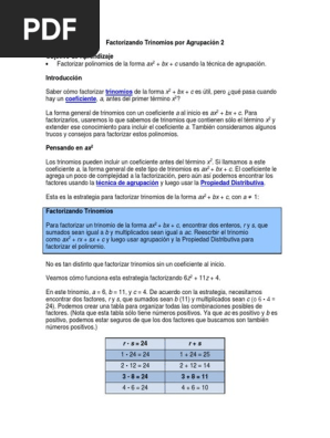 Factorizacion Factorizacion Multiplicacion