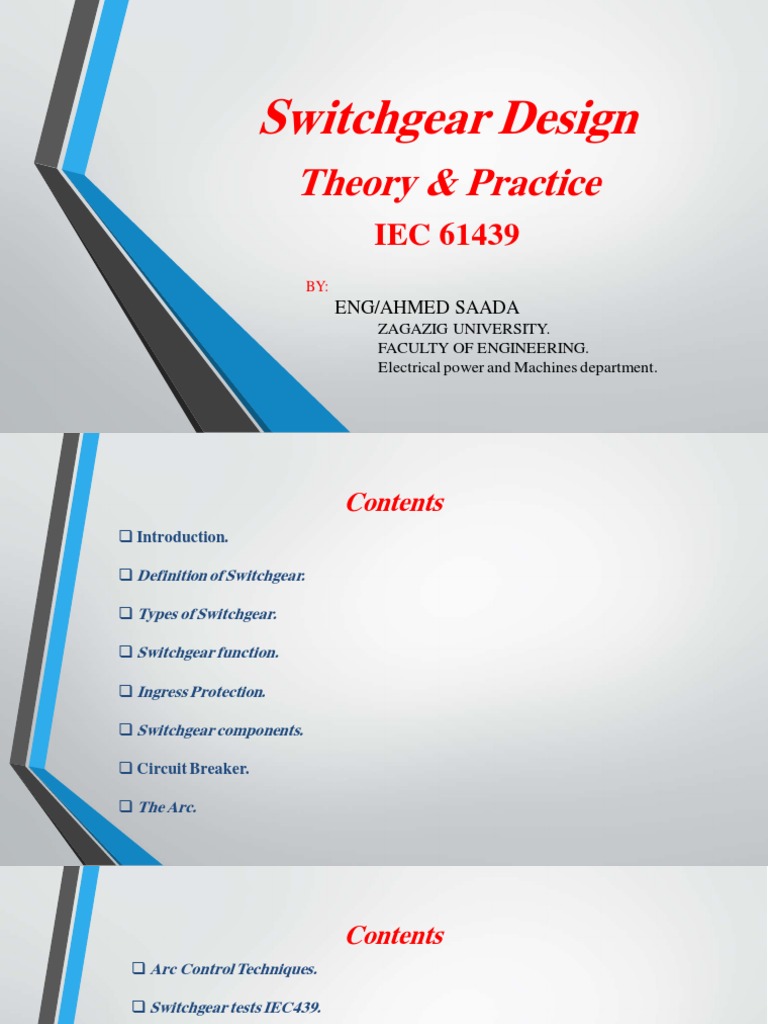 Switchgear Design: Theory & Practice | PDF | Electric Arc | Electric Power
