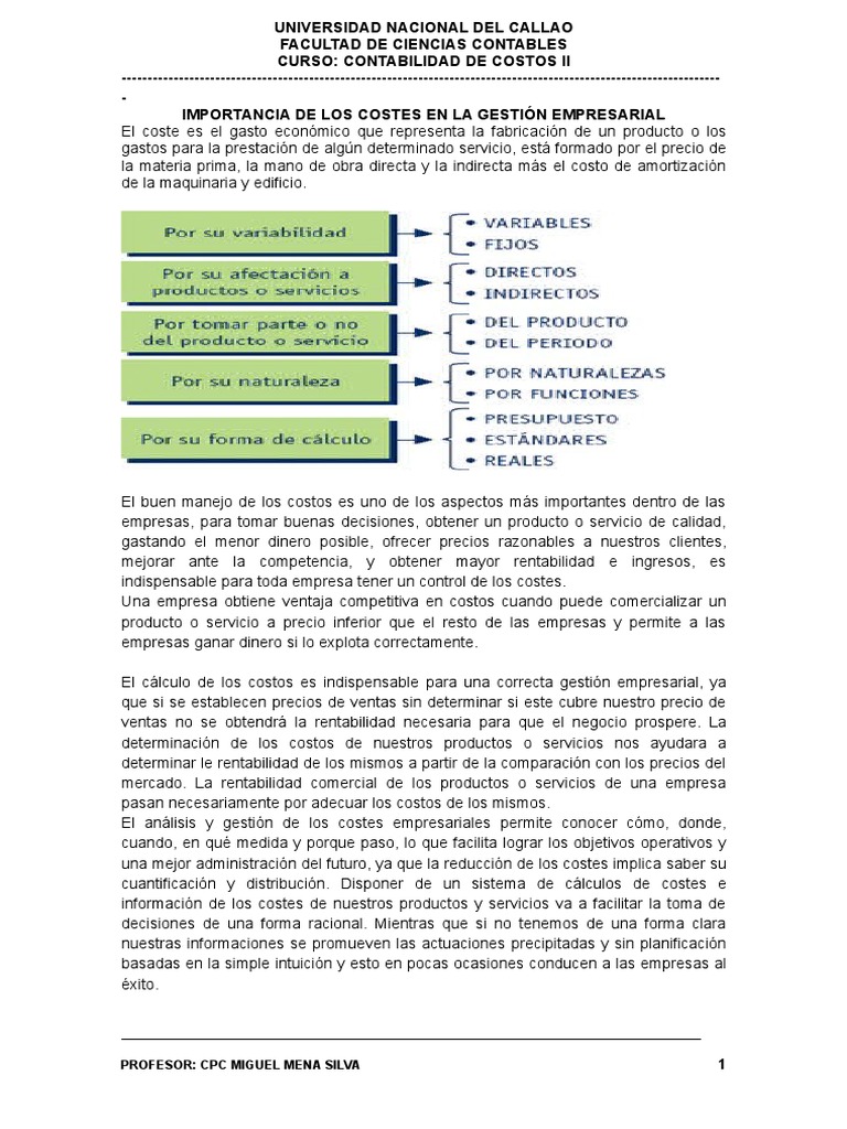 Importancia de Los Costos en La Gestion Empresarial | PDF ...