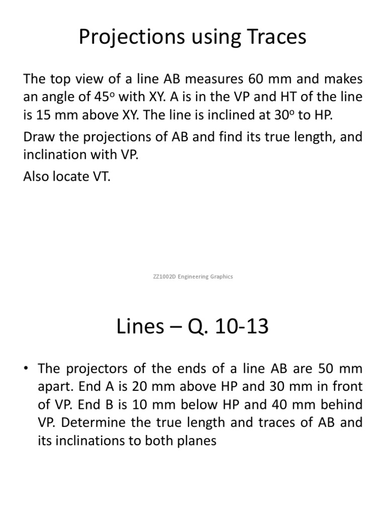 ZZ1002D Projection of Lines Applications PDF Slope Angle