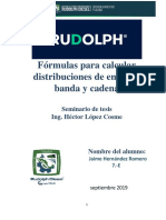 Fórmulas para calcular distribuciones de engranes, bandas y cadenas