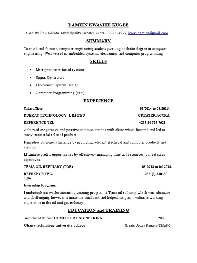 Computer Engineering Student Profile | PDF