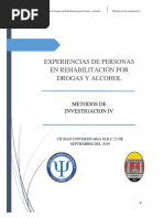 Experiencia de Personas en Rehabilitación Por Drogas y Alcohol