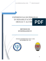 Experiencia de Personas en Rehabilitación Por Drogas y Alcohol