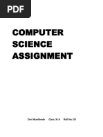 Computer Science Assignment: Omi Wankhede Class: XI A Roll No: 26