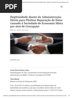 Jessé Torres - Ilegitimidade Do Ente Da Administração Direta Para Pleitear Reparação de Dano Causado à Sociedade de Economia Mista Por Atos de Corrupção