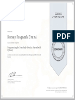 Rutvay Pragnesh Dhami: Course Certificate