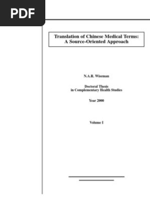 Medicial Terminology Origins Approach Translations Traditional Chinese Medicine