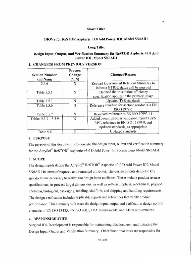 Design Input, Output and Verification Document | PDF | Lens (Optics ...