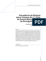 2011 - Prevalência Da Dislexia Entre Crianças Do 1º Ciclo Do Ensino Básico Falantes Do Português Europeu