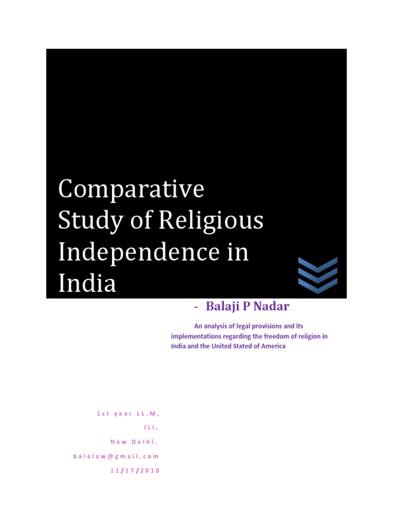 Comparative Study of Religious Independence | PDF | Free Exercise ...