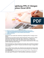 Cara Menghitung PPH 21 Dengan Rumus Excel 2016