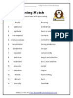 Meaning Match: DIRECTIONS: Match Each Word With Its Meaning. Word Meaning