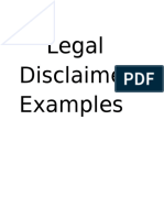 Legal Disclaim