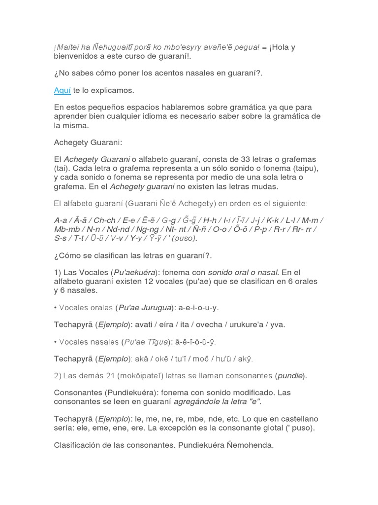 Guarani 1 Colacion Idiomas