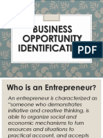 Chapter 3 - Lesson III Identification of Business Opportunities