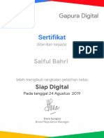 Certificate - Siap Digital - Saiful Bahri