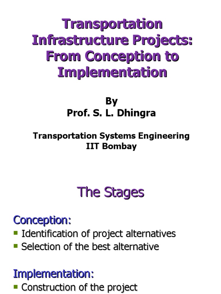 Transportation Infrastructure Project Planning | PDF