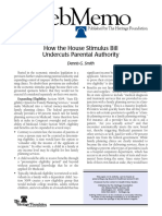 How The House Stimulus Bill Undercuts Parental Authority: Published by The Heritage Foundation