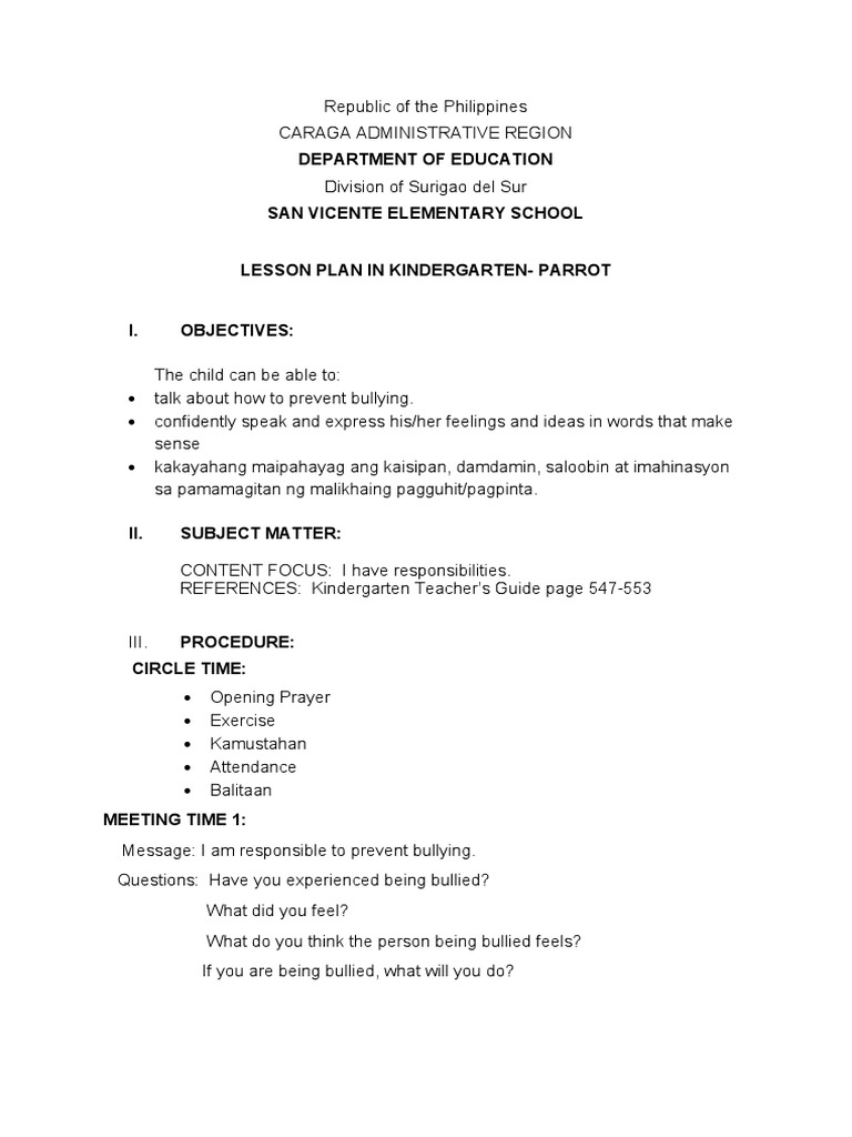 Cot Lesson Plan PDF Lesson Plan Teachers