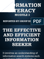 Information Literacy: Reported by Group Xii-Humss3