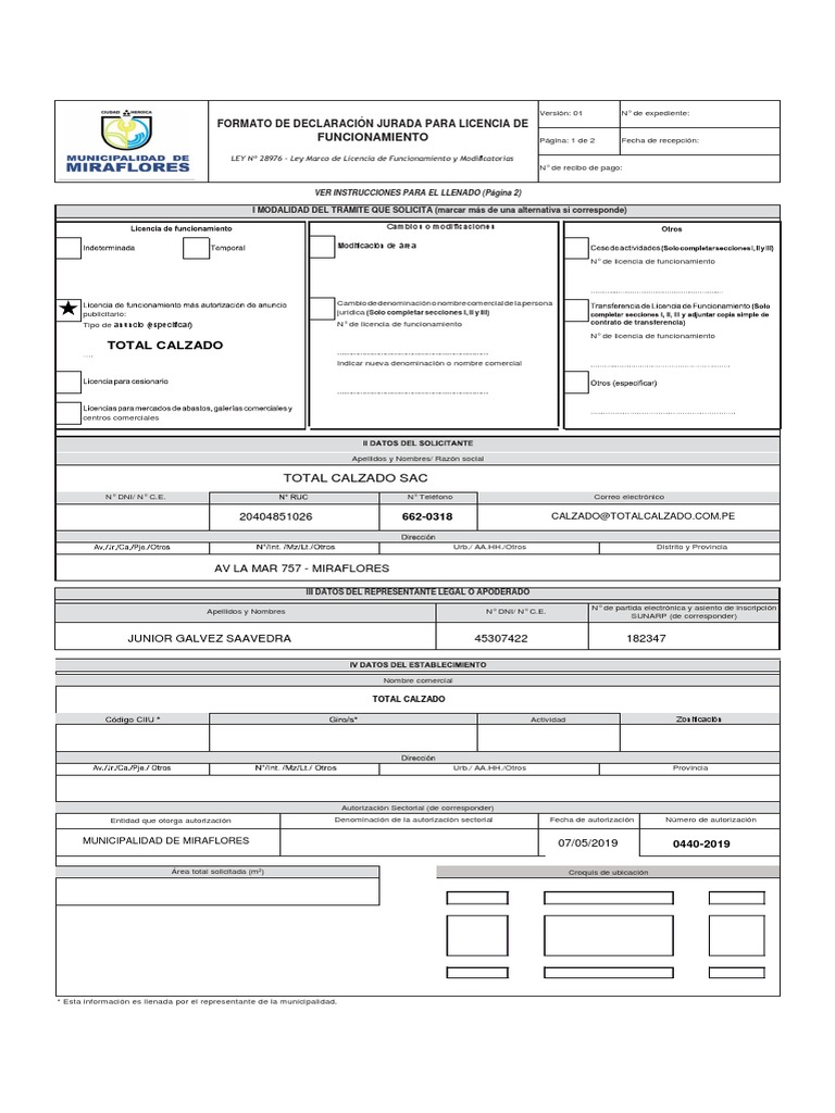 Formato de Declaración Jurada Licencia | PDF | Gobierno | Justicia