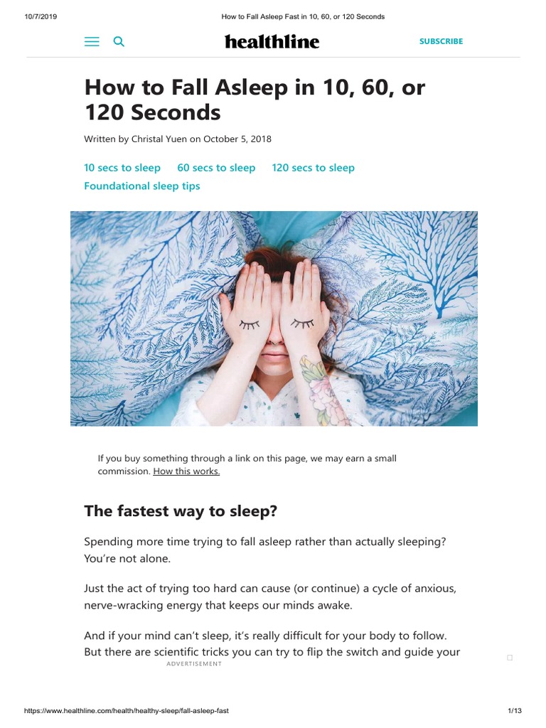 Scientific Techniques for Falling Asleep Fast in 10 Seconds, 60 Seconds