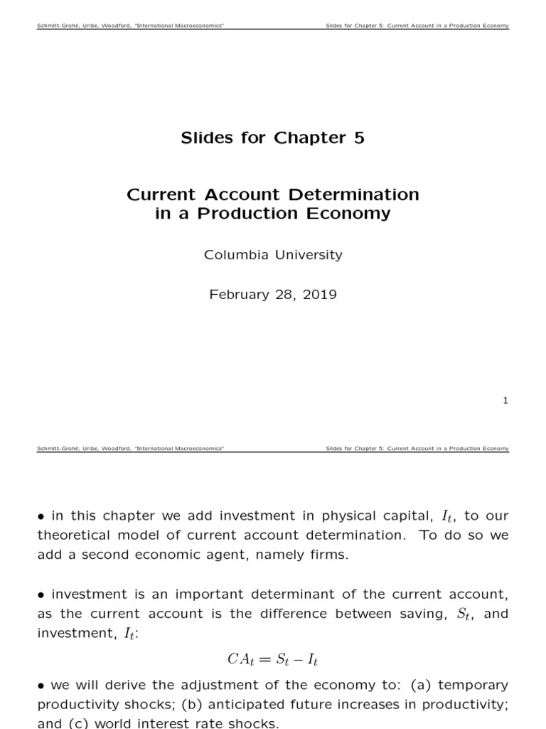 Current Account in Production Economy | PDF | Macroeconomics ...