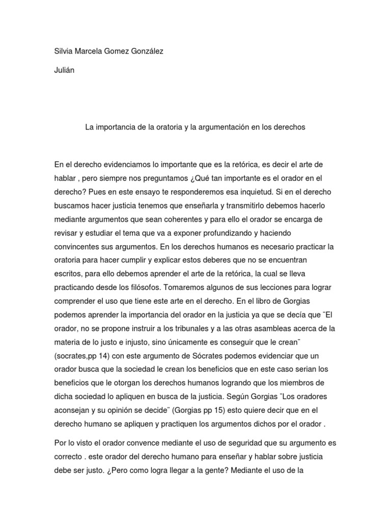 Importancia de la Oratoria en Derecho | PDF | Persuasión | Sócrates