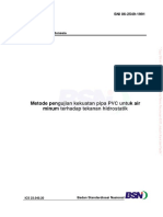 SNI 06-2549-1991 Metode Pengujian Kekuatan Pipa PVC Untuk Air Minum Terhadap Tekanan Hidrostatik PDF