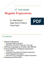 Theory of Automata: Regular Expressions