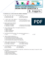 Soal UAS Bahasa Inggris Kelas 4 SD Semester 2 Dan Kunci Jawaban PDF