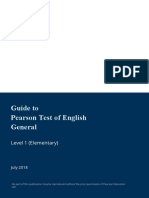 Guide To Pearson Test of English General: Level 1 (Elementary)