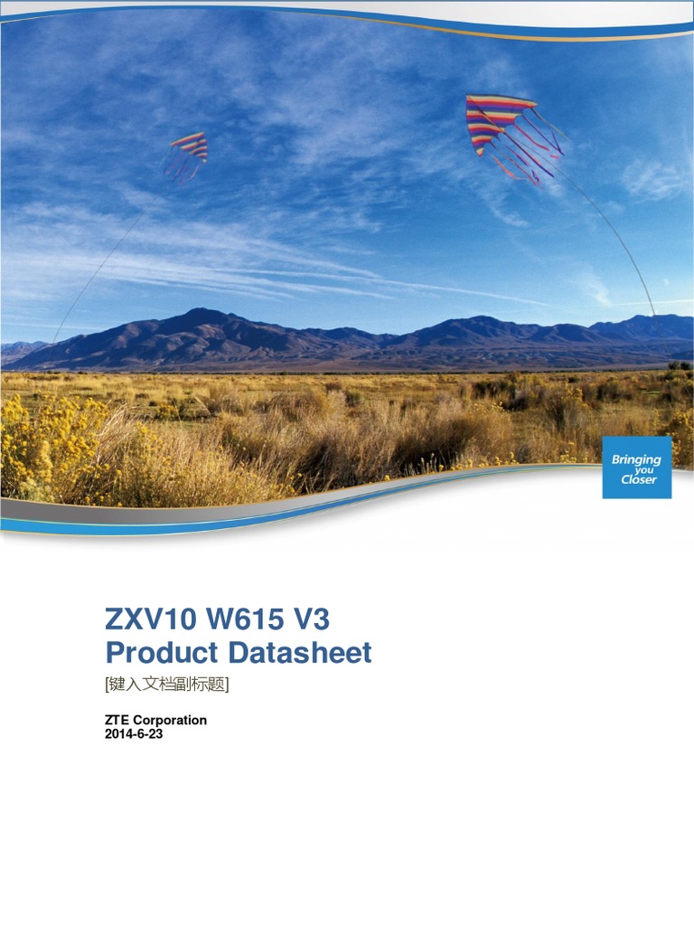 ZTE ZXV10 W615 V3 Access Point Datasheet | PDF | Wireless Lan | Ieee 802.11