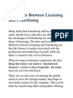 Difference Between Licensing and Franchising
