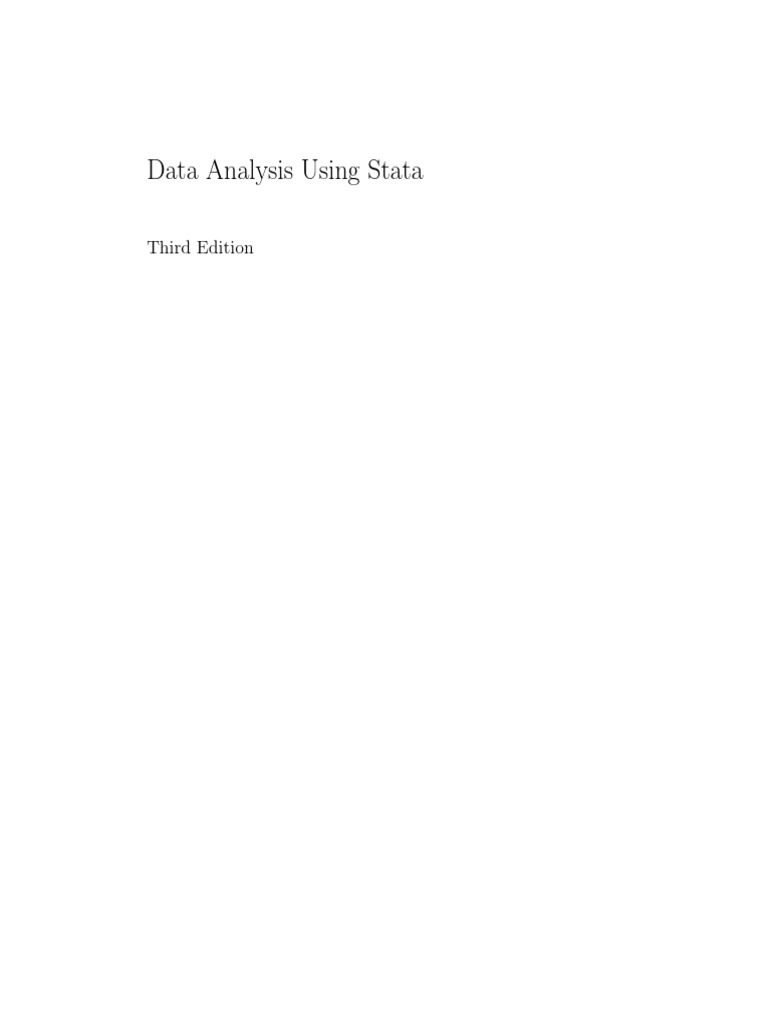Data Analysis Using Stata: Third Edition | PDF | Zip (File Format ...