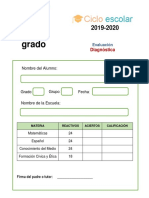 Examen Diagnostico Tercer Grado 2019-2020