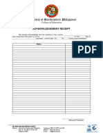 USEP College of Education Acknowledgement Receipt Template