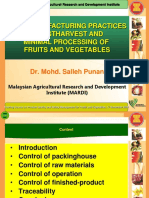Good Manufacturing Practices in Postharvest and Minimal Processing of Fruits and Vegetables