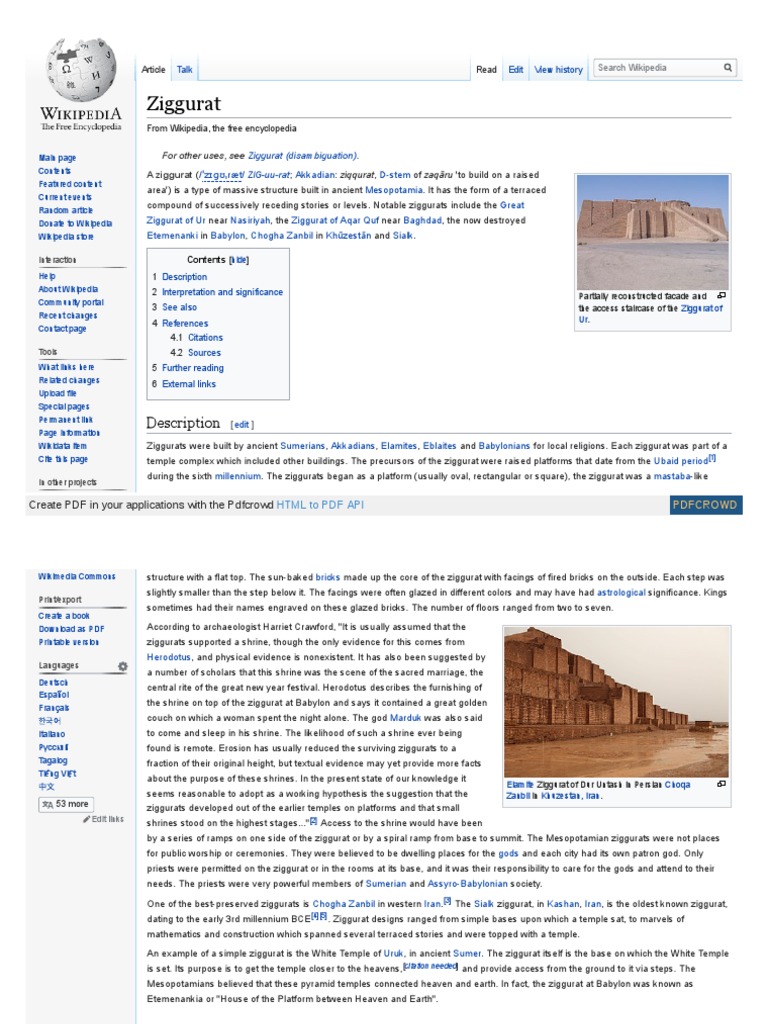 Ziggurat Description PDF Archaeology Of Iraq Sumer