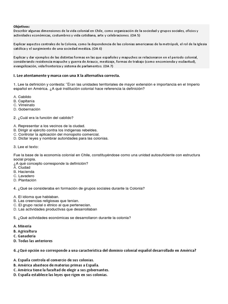 La Colonia Quinto Basico PDF Imperio español Américas