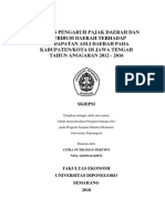 Analisis Pengaruh Pajak Daerah Dan Retribusi Daerah Terhadap Pendapatan Asli Daerah Pada Kabupaten/Kota Di Jawa Tengah TAHUN ANGGARAN 2012 - 2016