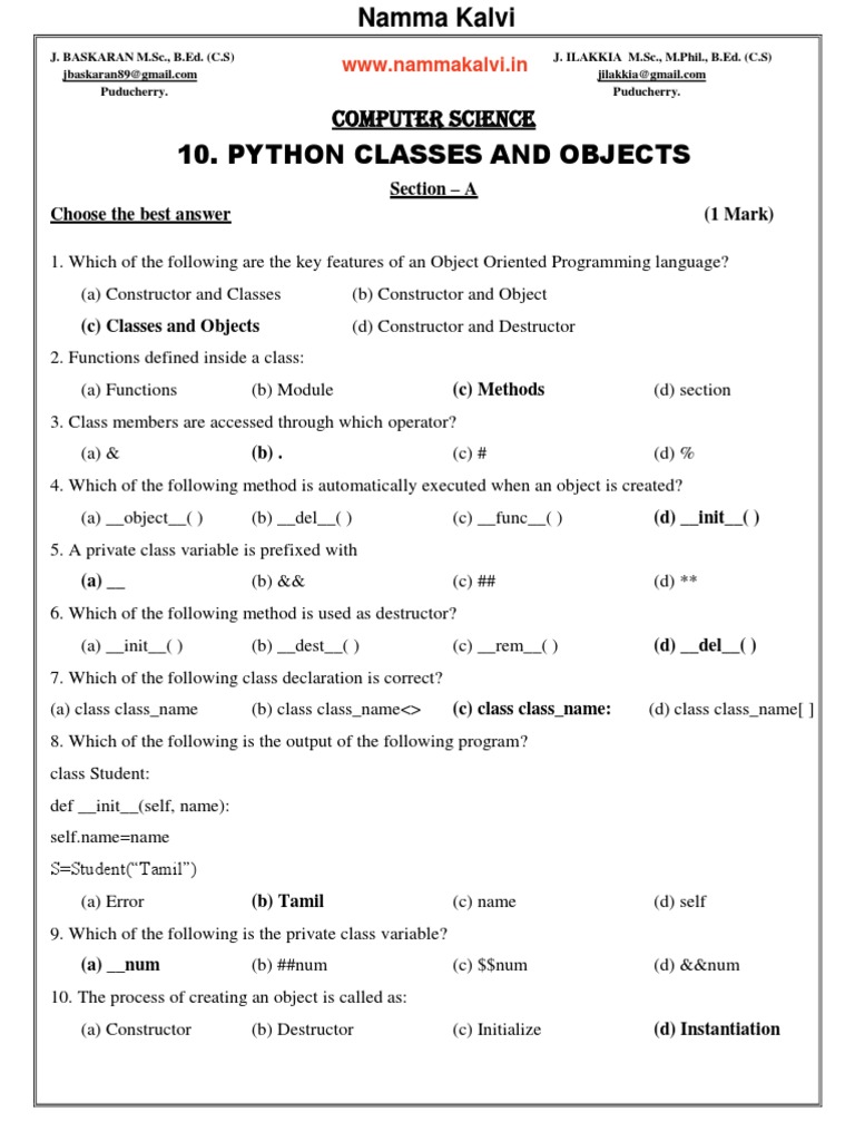 Namma Kalvi 12th Computer Science Chapter 10 Study Material em 214984 ...