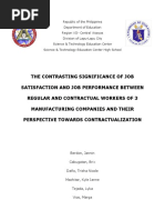 Final Chapter 1: ANALYSIS BETWEEN THE JOB SATISFACTION AND JOB PERFORMANCE OF WORKERS