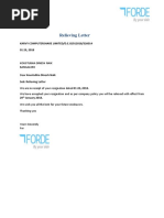 Relieving Letter: KARVY COMPUTERSHARE LIMITED/D.E.O/012018/326014 01 29, 2018