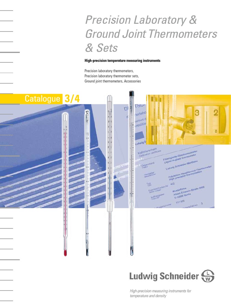 Precision Laboratory Thermometers Catalog | PDF | Thermometer | Celsius