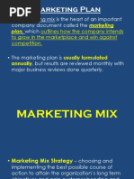 Marketing Plan, Mix, Function