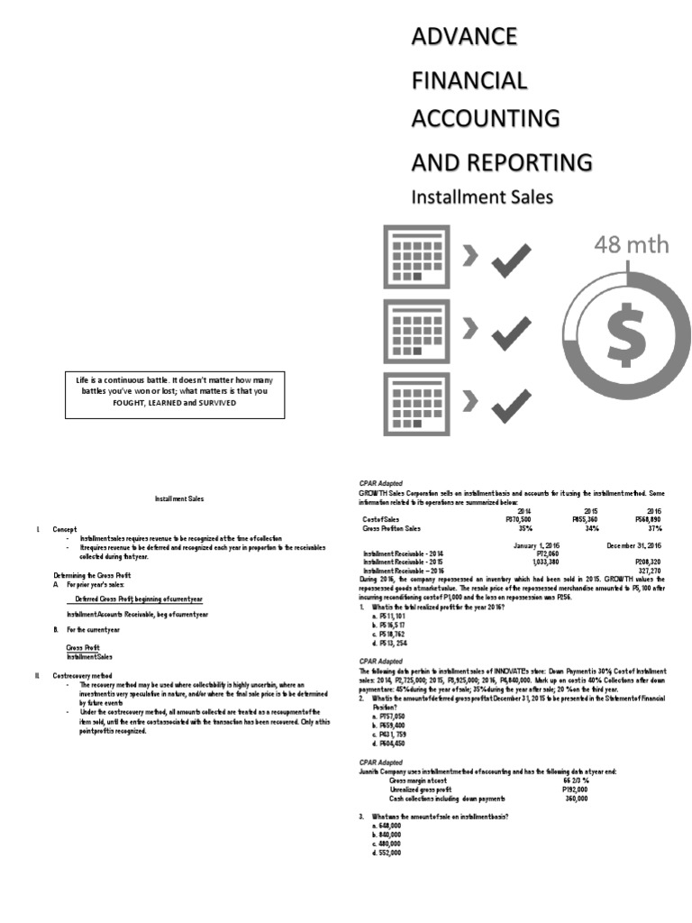 Installment Sales Accounting Overview | PDF | Debits And Credits | Revenue