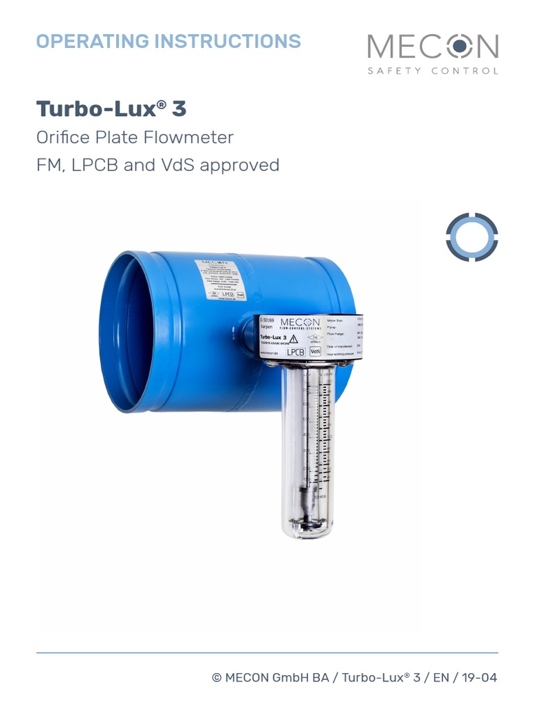 TurboLux 3 Operating Instructions PDF Flow Measurement Pipe